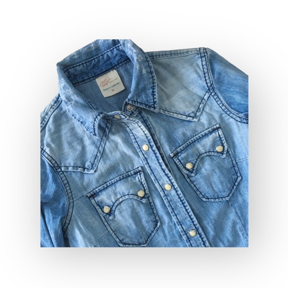 new True Religion ʊ Lucy Denim Button Down Western Inspired Shirt ʊ Sundance XS - Picture 10 of 16